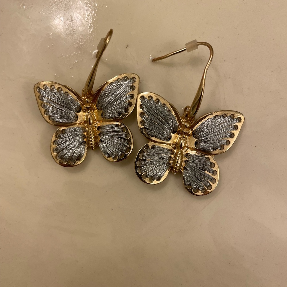 Never worn boutique butterfly earrings